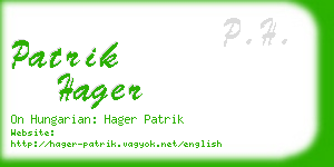 patrik hager business card